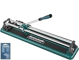 Seeutek 17 inch Manual Tile Cutter, Professional Porcelain Ceramic Tile Cutter, Double Rails Design with Tungsten Carbide Cutting Wheel