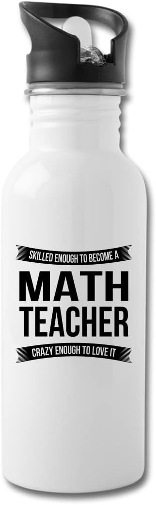 Funny Math Teacher Water Bottle For Men Women New Job Gifts Appreciation 20 fl oz Bottle Silver