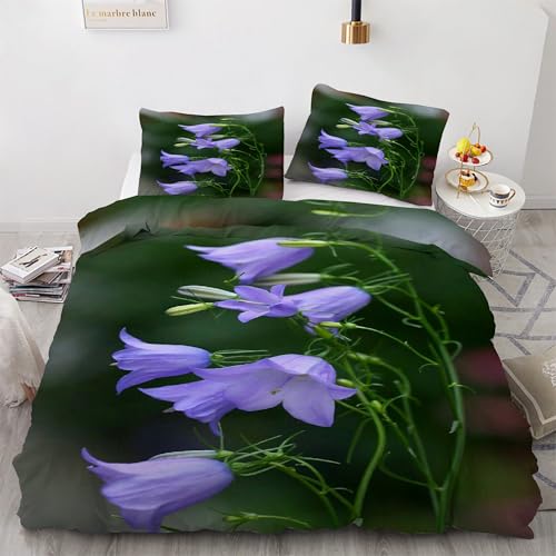 Housse de couette 200x200 campanule en microfibre avec 2 taies d'oreiller - 2