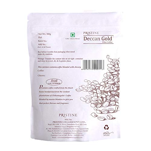 Image of PRISTINE Deccan Gold Medium Roasted Filter Coffee Powder (Coffee-80%, Chicory-20%) 500g (Pack of 3)