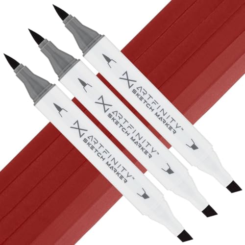 Artfinity Sketch Markers - Set of 3 - Henna R8-7, Vibrant, Professional, Dye-Based Alcohol Markers for Artists, Drawing, Travel, & More