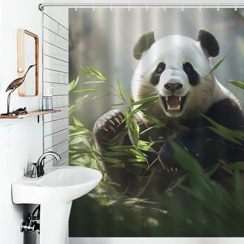 Rideau de douche haut de gamme en polyester lavable motif panda