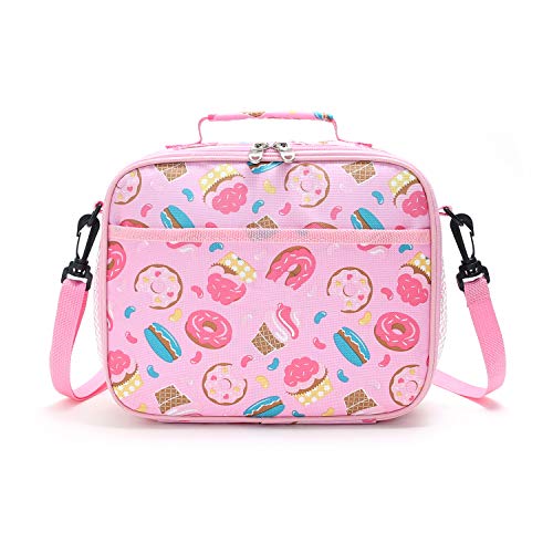 Girls Lunch Box, Kids Lunch Bag, Thermal Lunch Bag For School Camping Picnic Work Hiking Beach, Snack Candy Donut Box Toddler Lunch Box Waterproof Leakproof, Portable Cooler Lunch Box Pink #TOP2