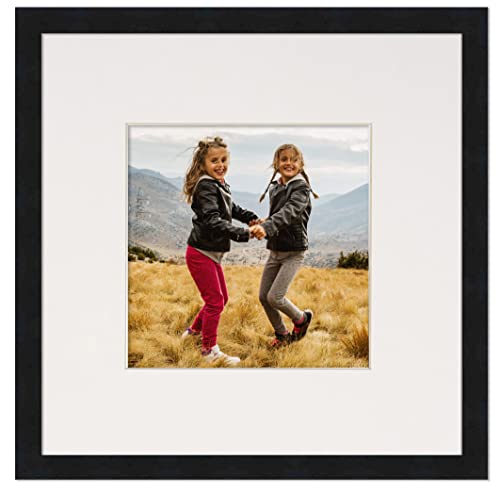 2X2 Frame With Mat - Black 6X6 Frame Wood Made To Display Print Or Poster Measuring 2 X 2 Inches With White Photo Mat #TOP5