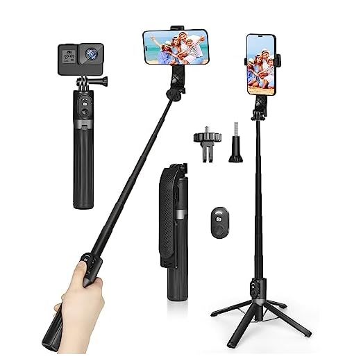 iPhone Selfie Stick Tripod, Eocean 54 Inch Extendable Selfie Stick with Phone and Wireless Remote, Compatible with iPhone 12 11 Pro Max X 8 7 6 Android, Perfect for Live Stream Vlog, Lightweight