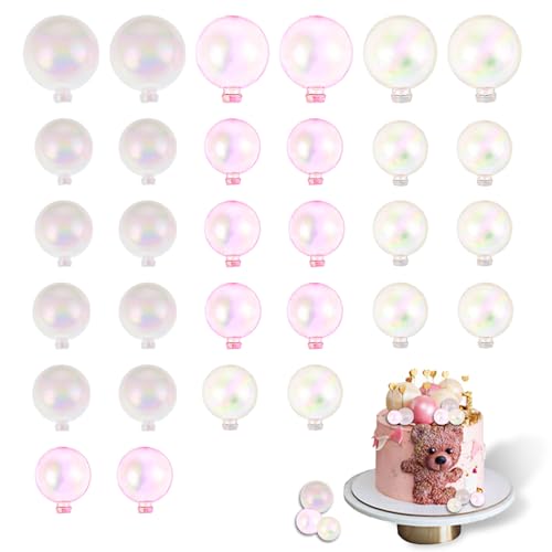 30 peças mini decoração de bolo colorida bola de bolo de bolha transparente decoração bolos de aniversário balão decoração de casamento aniversário suprimentos de festa