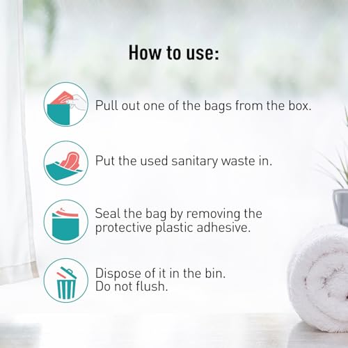 Image of Sirona Personal Disposal Bags - 15 Bags for Discreet Tampons, Sanitary Pads /Napkin, Panty Liners, Tampons & Condoms | Menstrual Care and Hygiene Products