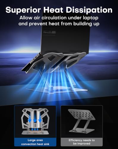 Image of OMOTON Heavy Laptop Stand for Desk, 360 Rotating Aluminum Gaming Riser
