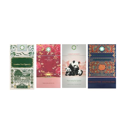 Tea Herbal Cigarettes - Tobacco and Nicotine Free - Vape Alternative Cigarettes to Quit Smoking - 4 Packs