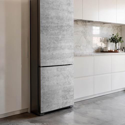 Vinilo para nevera de 60x205 cm efecto hormigón crudo gris adhesivo 4