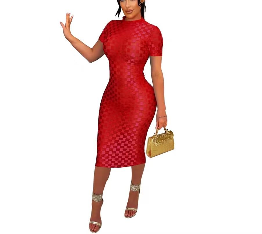 Image of Women's Casual Turtleneck Long Sleeve Elegant Long Dress Lounge Mesh Bodycon Maxi Party Dresses