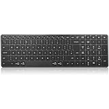 Wireless Bluetooth Keyboard,USB+BT×2,Multi-Device Ultra Slim Quiet PC Computer Compact Keyboards,Number Pad,Plug&Play,Lag-Free Ergo,Keyboard for iPad,Mac,Windows,Laptop,Tablet,Smart TV,Phone-QWERTY