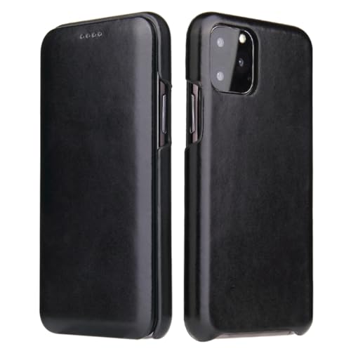 Étui à rabat pour iPhone 16 Noir anti-rayure avec fermoir magnétique durable