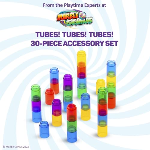 Marble Genius Tubes! Tubes! Tubes! - Marble Run Accessory Add-On Set (30 pieces)