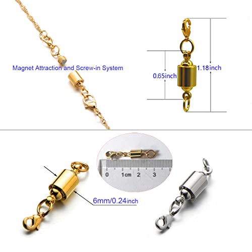 Zpsolution Screw Magnetic Clasps For Necklaces Safety Magnetic Locking Jewelry Clasp Converter #TOP1
