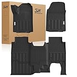 3W Floor Mats Fit for Chevrolet Silverado EV 2024-2025 2026 (WT & RST)/GMC Sierra EV/Sierra EV Denali Accessories TPE All Weather Floor Liner, 1st and 2nd Row Car Mats