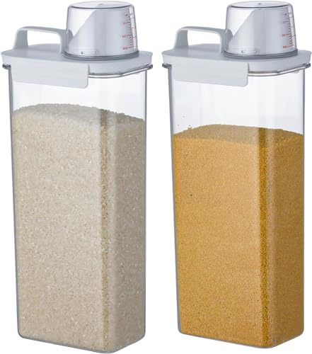 Airtight Food Storage Containers (2-pack) with Spout, Handle & Measuring Cup