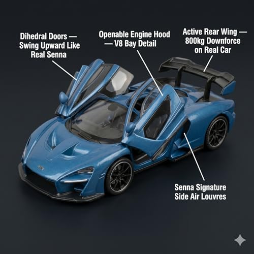 Image of McLaren Senna 1:32 Scale Die-Cast Car Model - Dihedral Doors Engine Bay Opens Pull-Back Alloy Metal Ultimate Series Hypercar Toy for Kids & Collectors