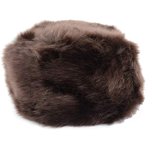 Bushga Sombrero de piel de oveja auténtica para mujer (negro, marrón o con punta natural) Cover