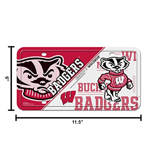 Rico Industries NCAA Wisconsin Badgers Metall-Kennzeichenanhänger, Team-Farbe, 15,2 x 29,2 cm