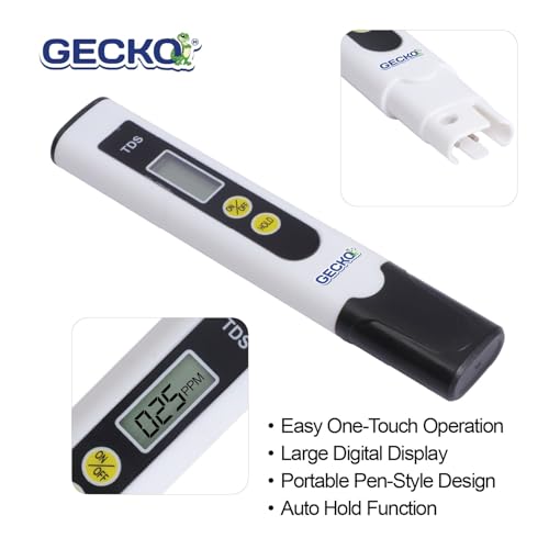 Image of Gecko Digital TDS Meter for Water testing | pH & PPM Tester | Water Hardness & pH Checker for RO, Aquarium, Hydroponics | Water Hardness & pH Level Checker | Total Dissolved Solids Meter | Pack of 1