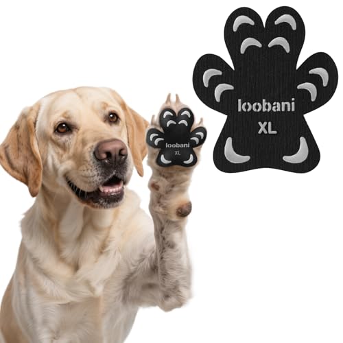Dog Paw Protector for Senior Dogs - Anti-Slip Dog Paw Pads for Dogs Traction on Hardwood Floors, Paw Grips Stickers with Stronger Adhesive for Slippery Floors (XL (12Set/48Pcs), Style C(Black))