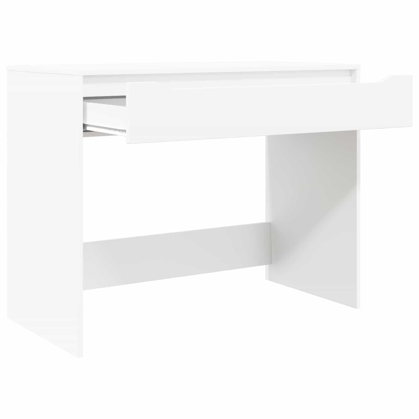 Scrivania bianca con cassetto in legno costruito 100 x 50 x 78 cm