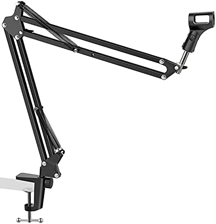 novonest Microphone Arm, Upgraded Mic Arm Microphone Stand Boom Suspension Stand with 3/8" to 5/8" Screw Adapter Clip for Blue Yeti Snowball, Yeti Nano, Yeti x and other Mic,Foldable,Medium,NB35-1