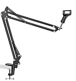 novonest Microphone Arm, Upgraded Mic Arm Microphone Stand Boom Suspension Stand with 3/8" to 5/8" S