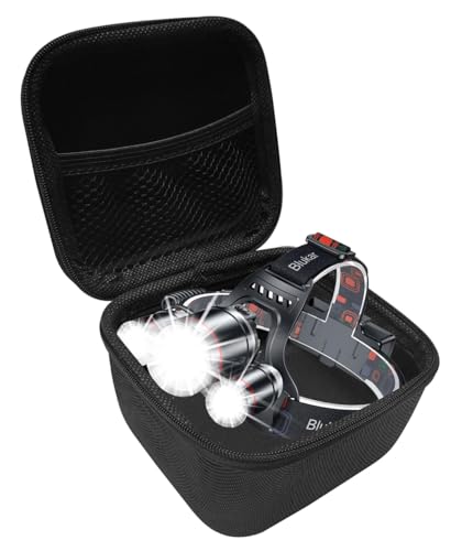Blukar - Estuche de viaje para linterna frontal recargable de 8000 L superbrillante