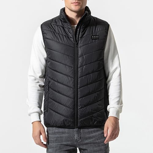 Battnot Beheizbare Weste Herren Beheizbare Jacke Damen, Heizjacke mit 28 Heizzonen, Warme Daunenweste Winterjacke Elektrische USB-Thermojacke Bequemer Winterjacke für Wandern Reisen Treking Fahrrad