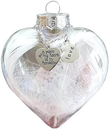 Christmas Ornaments Clear Heart Ball, Memorial Ornaments for Loss of Loved One Personalize,A Piece of My Heart is in Heaven Memorial Ornament,Christmas Tree Hanging Decorations Xmas Gifts 01-sister