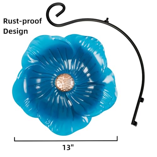 Banheira de pássaros montada na parede com cabide de plantas para pendurar ao ar livre 33 cm de meta