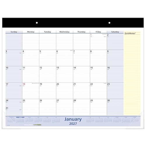Image of AT-A-GLANCE 2027 Desk Pad Calendar, Monthly Desk Wall Planner, 13-Month Jan-Jan, 21.75 inch x 17 inch, QuickNotes (SK7000027)