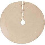 VHC Brands Holiday Decor-Burlap Vintage White Tree Skirt, 48"