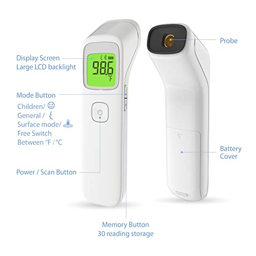 Image of Uright Wireless Forehead Thermometer, Non-Contact Digital Thermometer for Adult, Baby and Children