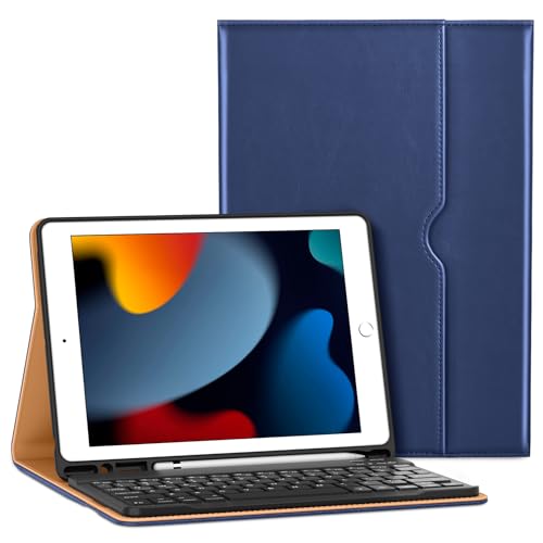 Étui en cuir de qualité supérieure pour iPad 10.2 rétroéclairé avec porte-crayon