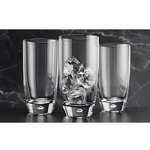 Glaver's Highball Glasses Set Of 4, 16 Oz. Drinking Glasses, Unique Water Glass Cups For Juice, Cocktails, Soda, Heavy Bottom Tumbler Glass #TOP4