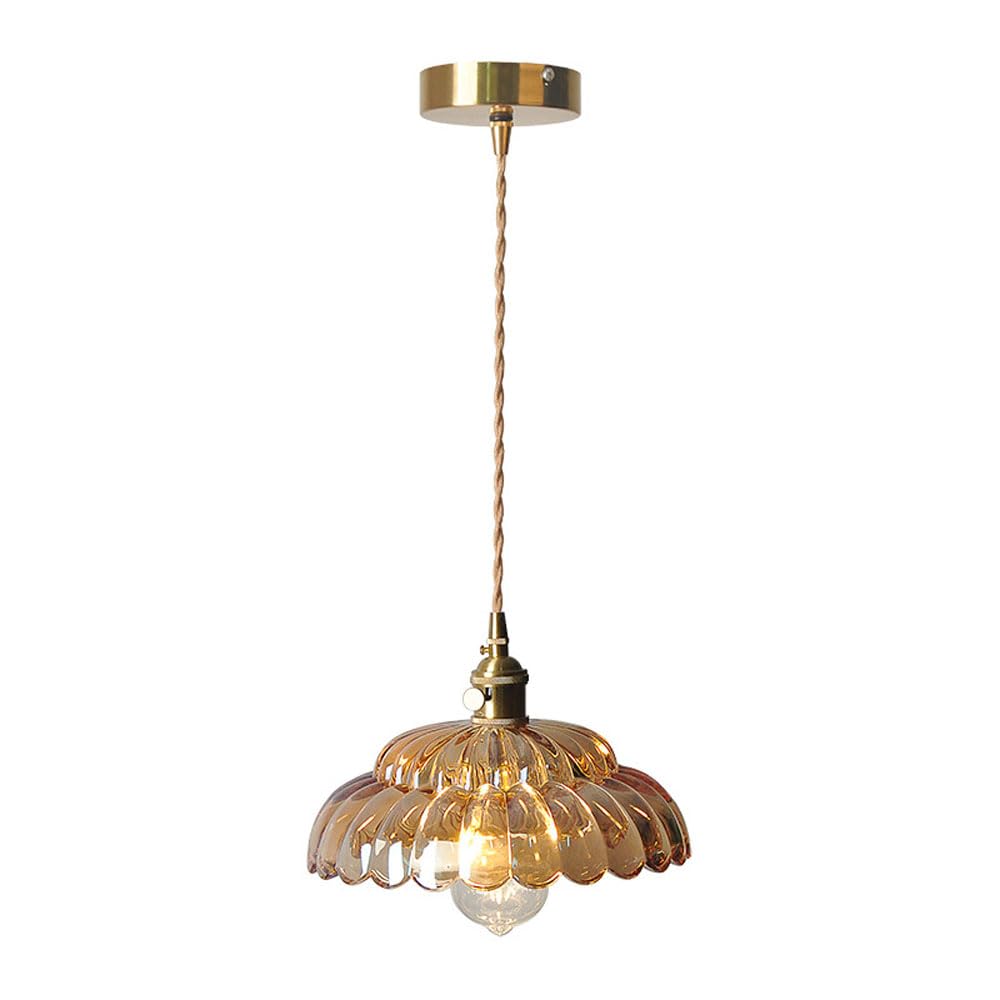 Lámpara colgante moderna para salón y dormitorio con diseño de flor de cristal