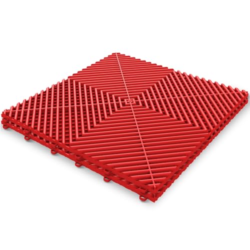 15.7"x15.7" Garage Flooring Tiles, Non-Slip Interlocking Plastic Garage Floor Mat,