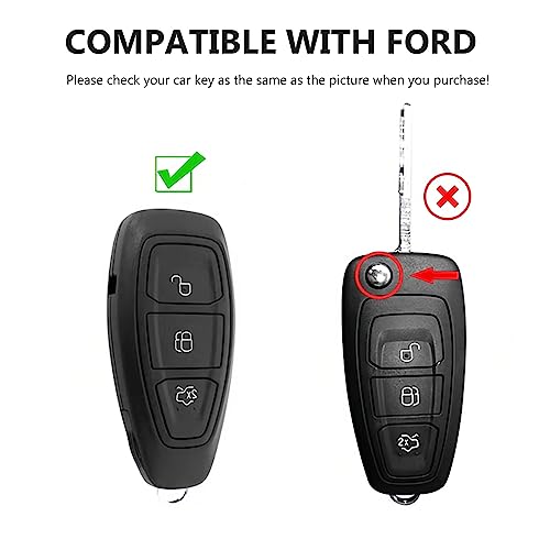 LbsAMP 3 Buttons Car Key Fob Cover Car Key Shell Ford Remote Key Fob Case Replacement Compatible with Ford Fiesta Focus Galaxy Fusion Mondeo B-Max C-Max S-Max Kuga Ecosport Keyless - Image 6
