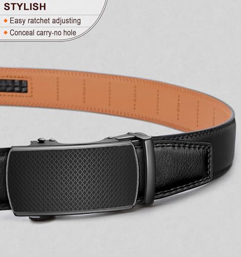 Image of Men's Belt,Bulliant Leather Adjustable Belt for Men Dress Casual 1 3 /8,Trim to Fit