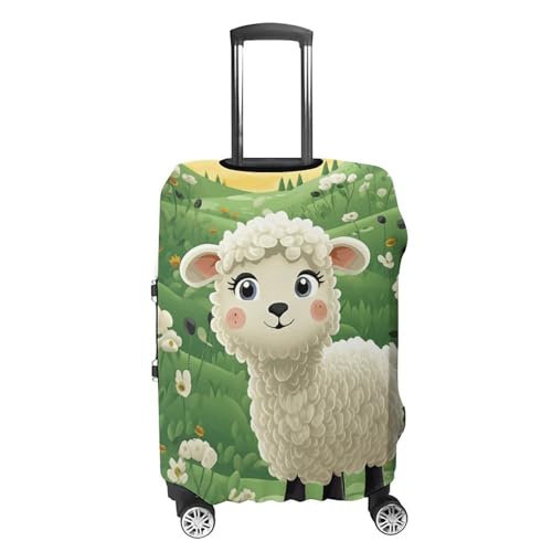 Cute Cartoon Sheep Luggage Cover, Washable Elastic Suitcase Cover Protector Fit 18-32 Inch Luggage4