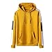 Produktbild NOBRAND Herren Pullover gestreift Kapuzenpullover Trend Freizeit Langarm Sweatshirt Herren Student Gr. X-Large, gelb