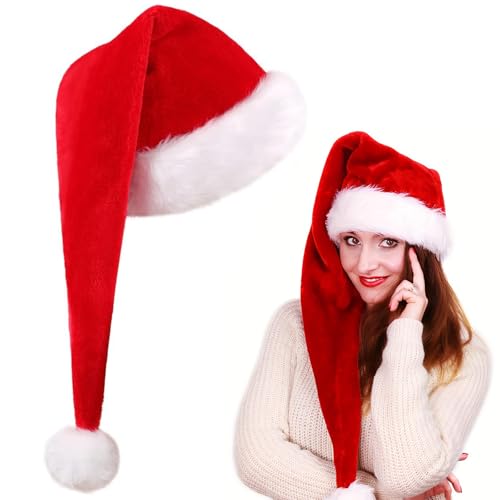 Weihnachtsmütze Erwachsene, Nikolausmütze Lang Weihnachtsmützen...