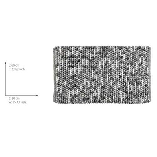 Wenko 23870100 Urdu Bath Mat, Polyester, 90 x 60 cm, Grey