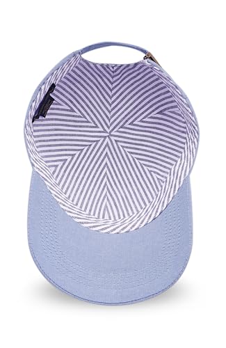 Image of Brooks Brothers Men's Cotton Baseball Cap with Oxford Striped Lining & Tonal Logo - Adjustable Hat for Warm Weather Outings