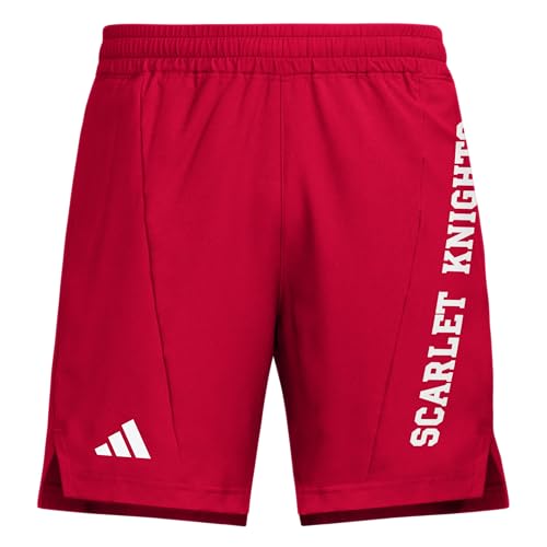 adidas Men's Designed for Training Woven Arizona State University Shorts, Team Power Red/White/Rutgers Scarlet Knights, M/9" Inseam adidas Men's Designed for Training Woven Arizona State University Shorts, Team Power Red/White/Rutgers Scarlet Knights, M/9" Inseam
