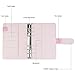 A6 PU Leather Notebook Binder,Refillable 6 Round Ring Binder Cover for A6 Filler Paper,Macaron Notebook Personal Planner Binder with Magnetic Buckle,Pink
