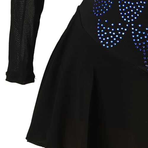 Vestido de patinação artística, simples, brilhante, strass, patinação artística, competição, apresen